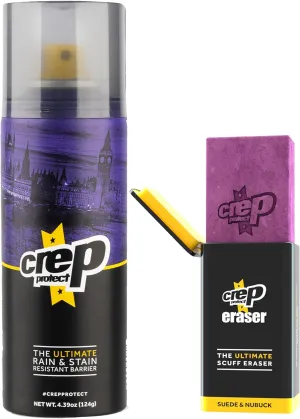 Crep Protect Shoe Protector Spray & Ultimate Scuff Eraser - Sneaker Cleaner for Suede and Nubuck Shoes