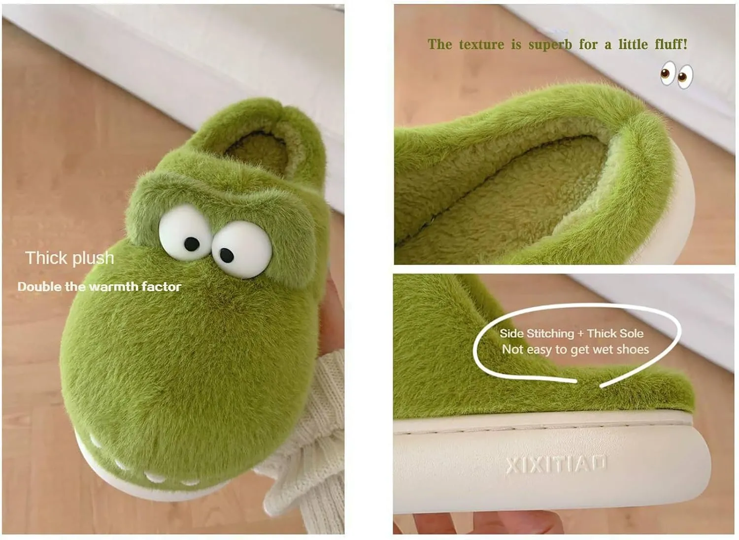 Crocodile Slippers - Women's Funny Winter Warm Cotton Slippers. Lightweight and non-slip.