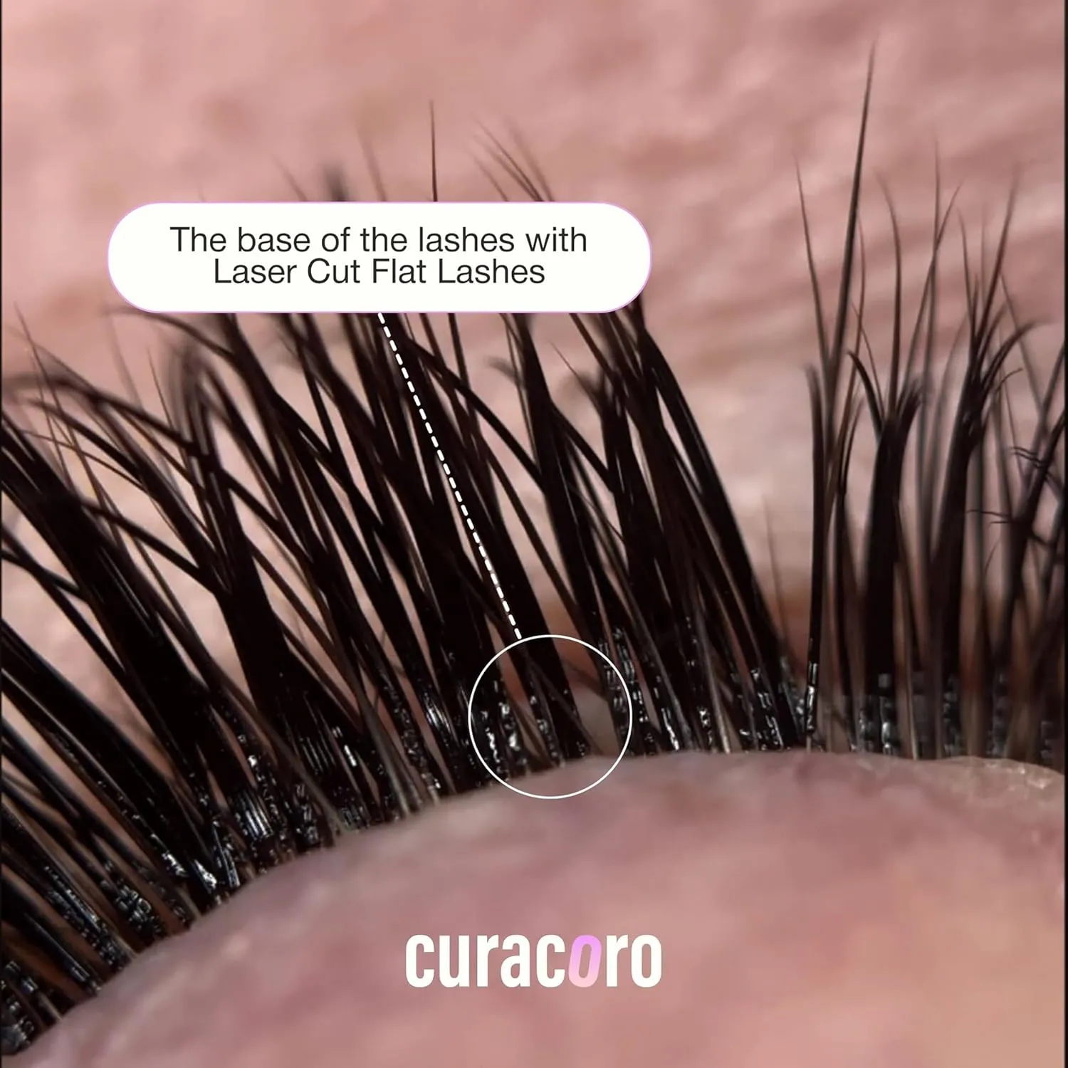 Curacoro Laser Flat Lash Extensions – Lightweight & Long-Lasting Flat Lashes with Laser-Enhanced Adhesion | True Black C, CC, D Curl 7–15mm Eyelash Extensions for Professionals