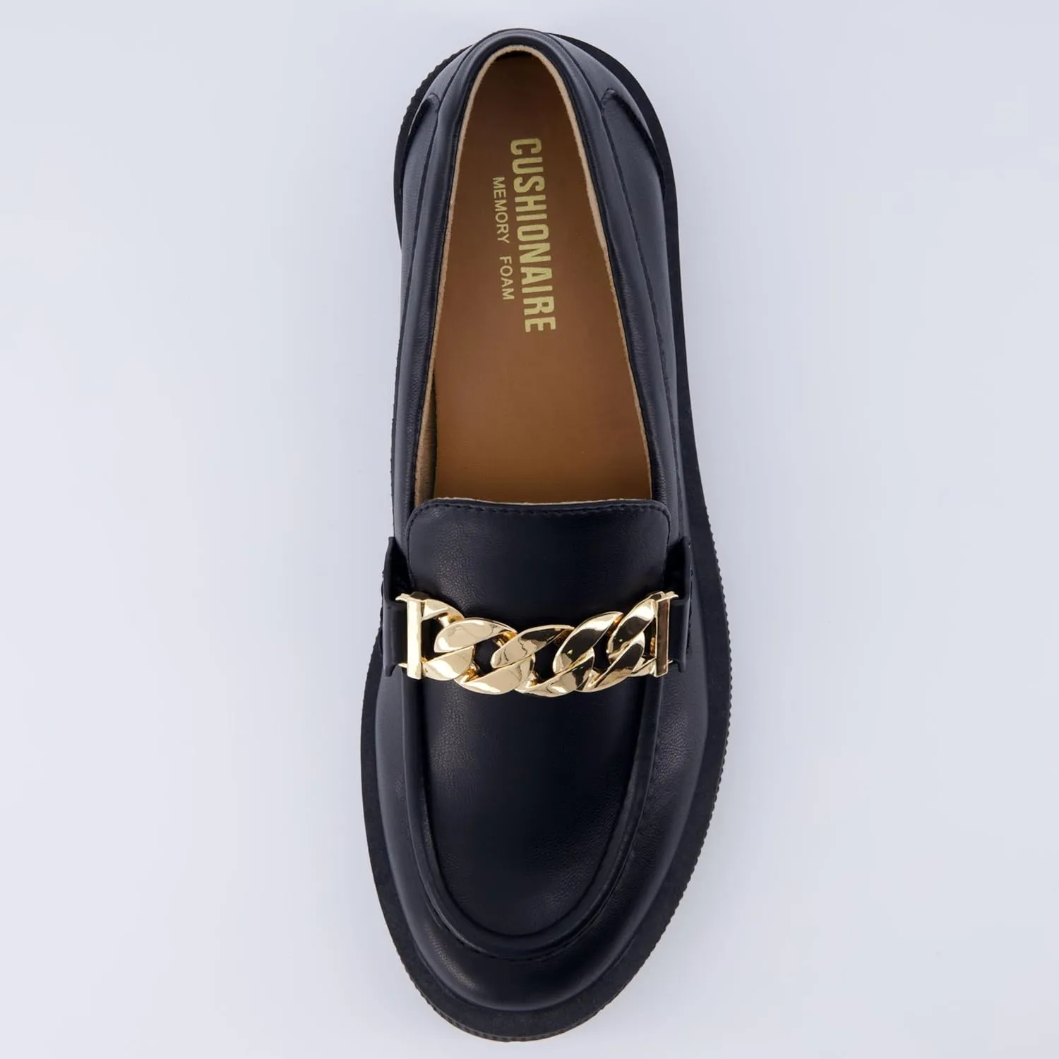CUSHIONAIRE Women's Cottage Slip on Loafer with Chain  Memory Foam, Wide Widths Available
