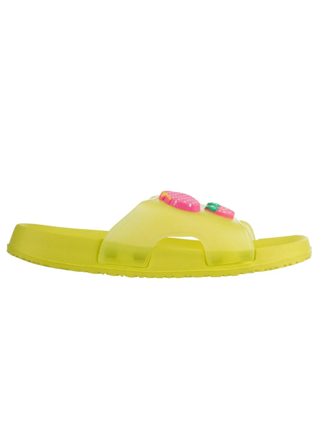 Cute & Comfy Strawberry, Purse & Heart Candy Charms Slides for Girls- Green