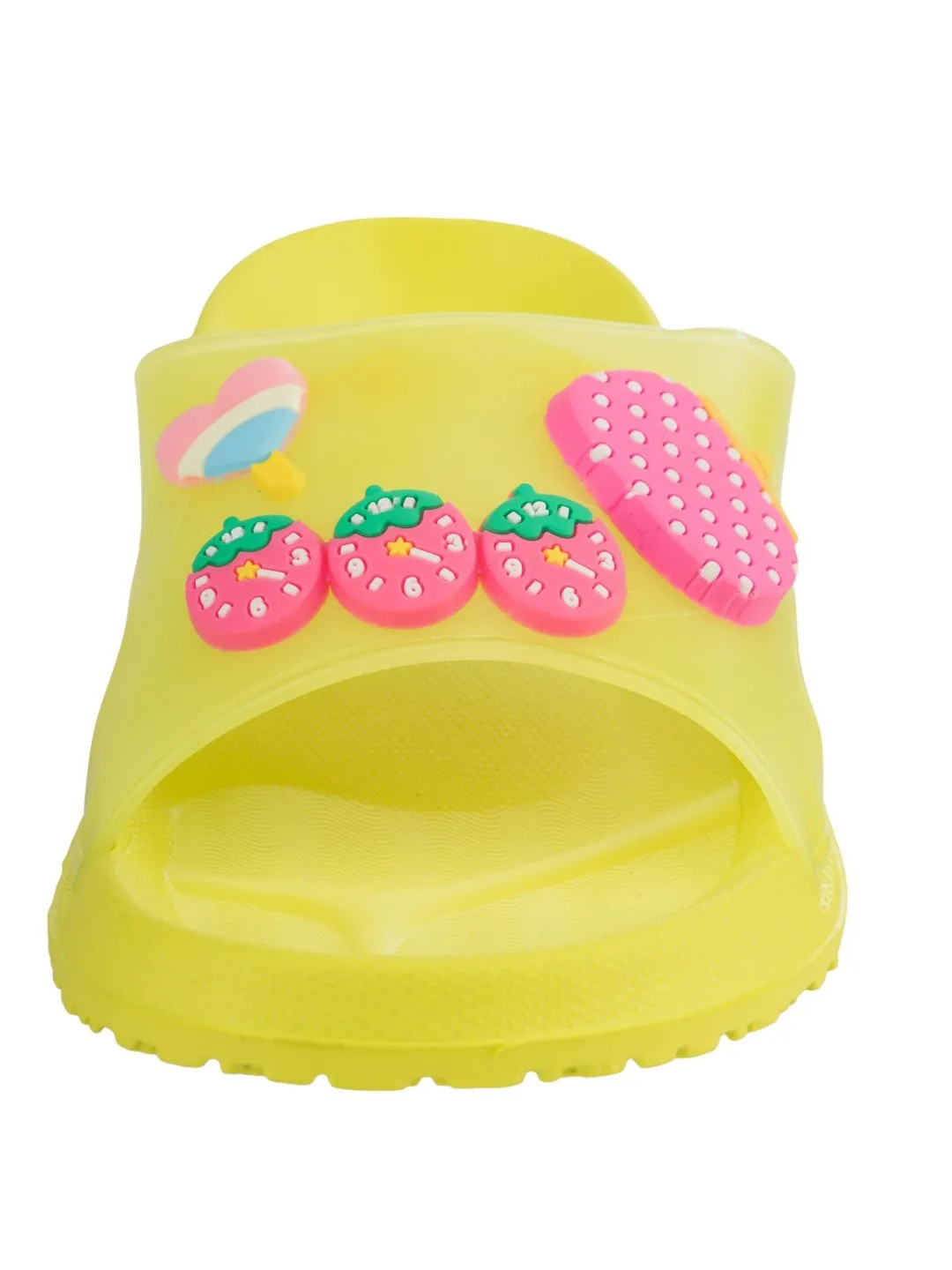 Cute & Comfy Strawberry, Purse & Heart Candy Charms Slides for Girls- Green