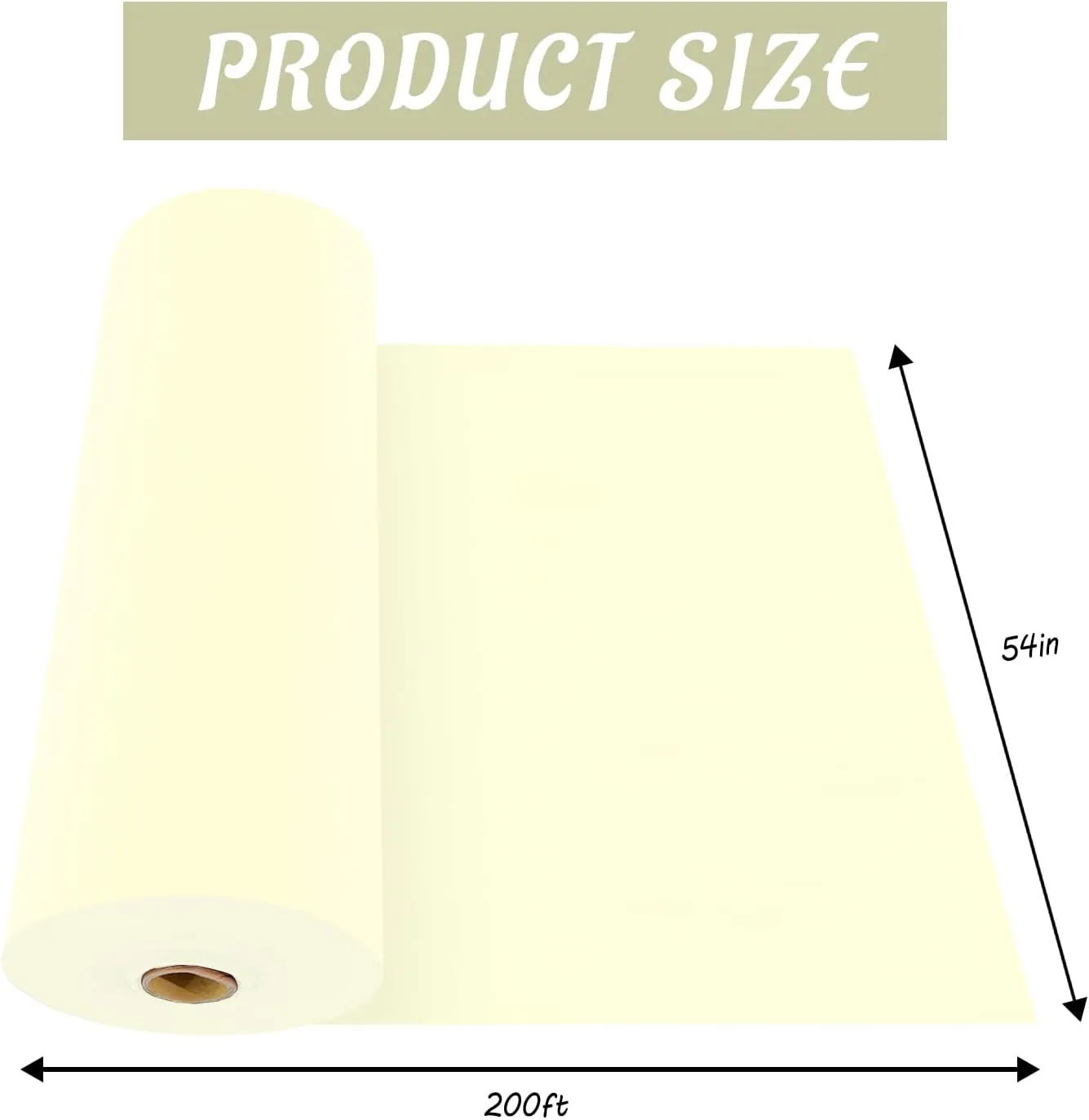 CXPSINC 54 Inch X 200 Feet Plastic Table Cover Roll Disposable Tablecloth with Slide Cutter for All Type/Shape Tables | Picnic, Party, Banquet, Birthdays, Weddings (Beige)