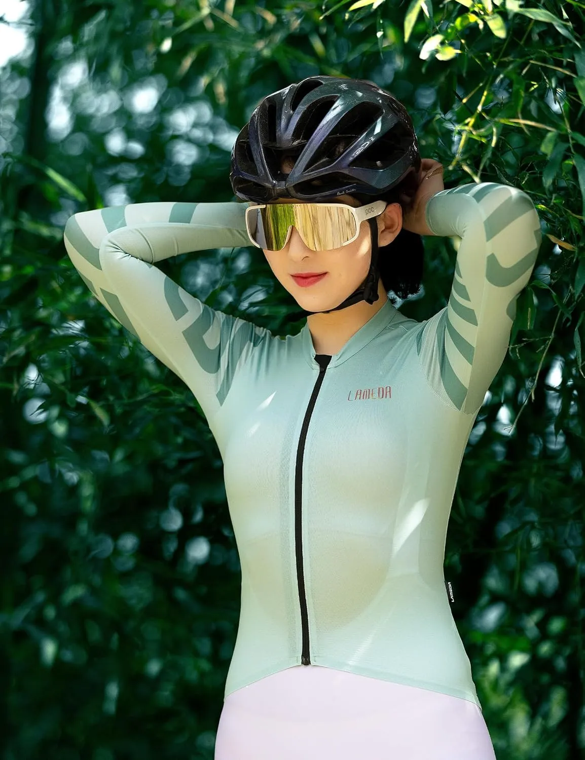 Cycling Jersey Women Long Sleeve, Breathable Bike Jersey with Pockets, Bike Shirts for Bicycle Road Biking Riding