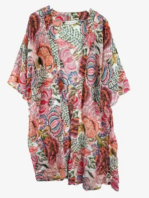 Daisy's Closet Beachy Lightweight Floral Cardigan Size L