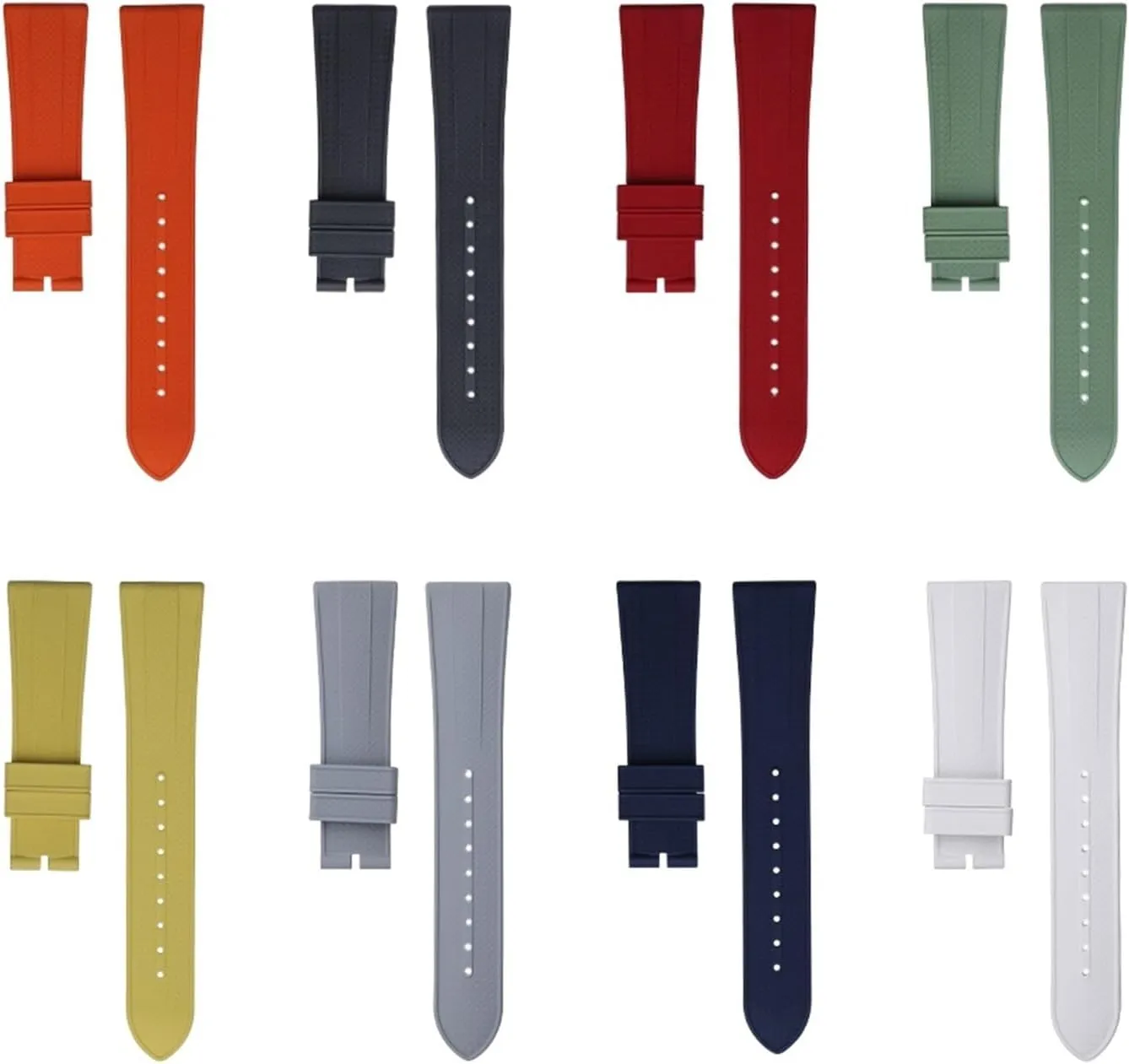 DASEB 22mm Flat End Soft Fluororubber Watch Band For TUDOR Strap M79360.M79363 Stainless Fold Buckle Black Bay 1958 GMT 41mm Pelagos