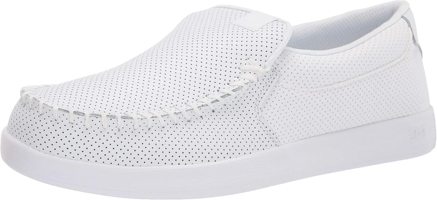 DC Men's Villain 2 Casual Slip On Skate Shoe Slipper, White, 17