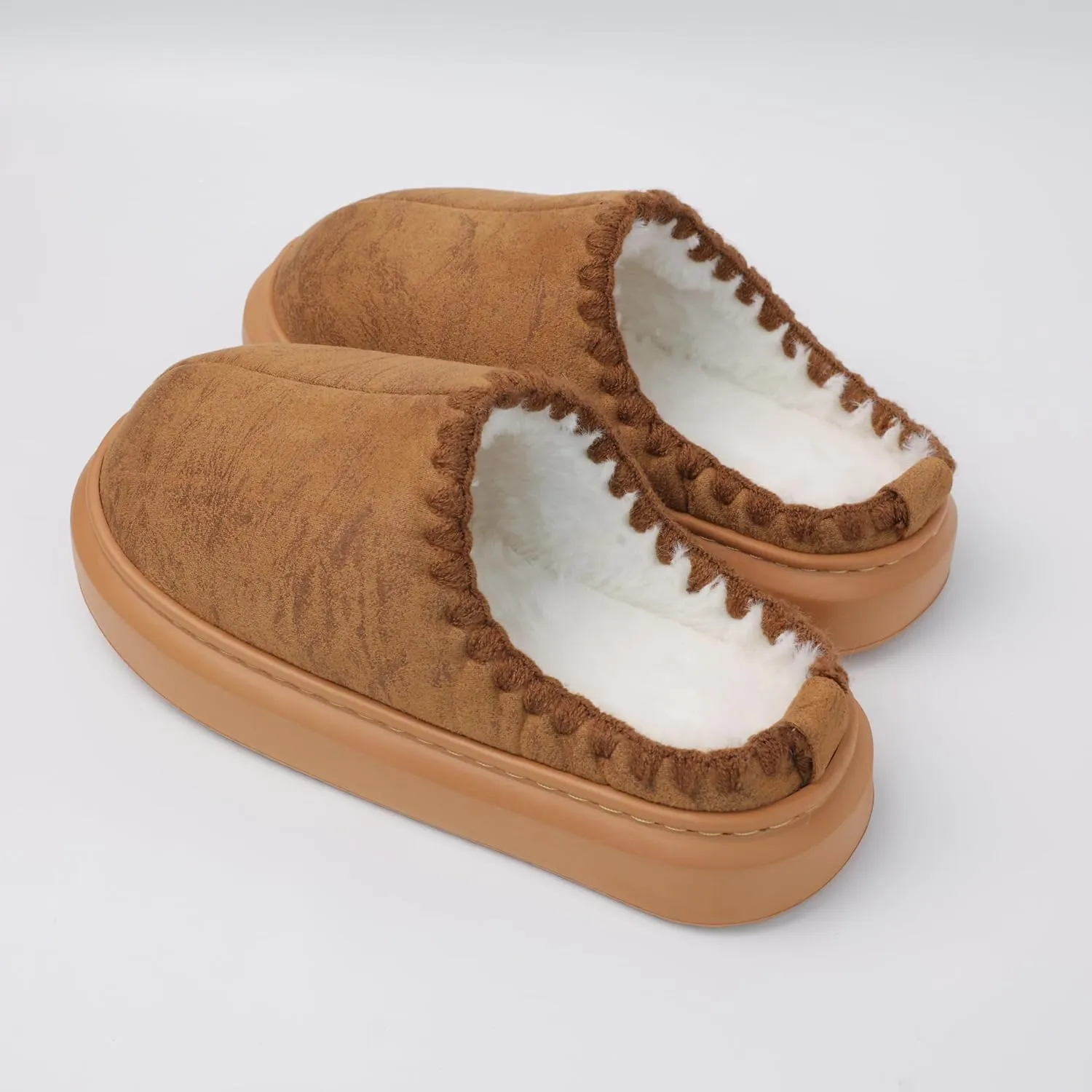 DCLTD Fluffy House Slippers for Women Men Bedroom Shoes Cozy Warm Slip on Indoor and Outdoor Winter Platform Shoes Super Soft Cloud Slippers Christmas Gifts