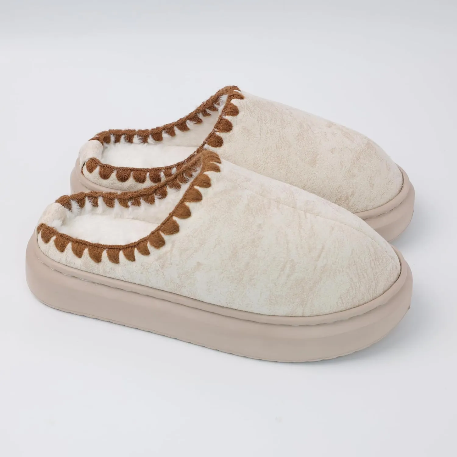 DCLTD Fluffy House Slippers for Women Men Bedroom Shoes Cozy Warm Slip on Indoor and Outdoor Winter Platform Shoes Super Soft Cloud Slippers Christmas Gifts