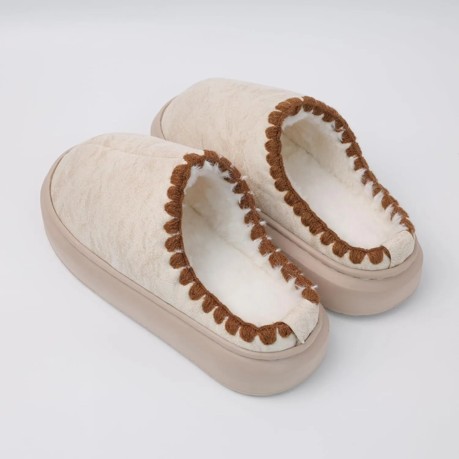 DCLTD Fluffy House Slippers for Women Men Bedroom Shoes Cozy Warm Slip on Indoor and Outdoor Winter Platform Shoes Super Soft Cloud Slippers Christmas Gifts