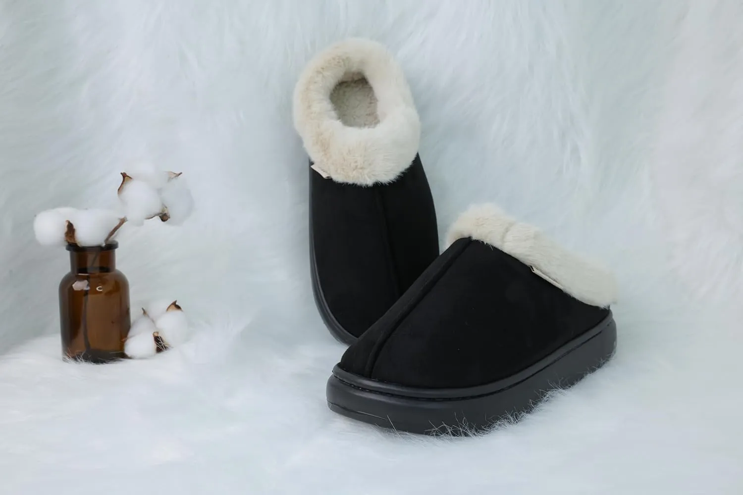 DCLTD Fluffy House Slippers for Women Men Bedroom Shoes Cozy Warm Slip on Indoor and Outdoor Winter Platform Shoes Super Soft Cloud Slippers Christmas Gifts