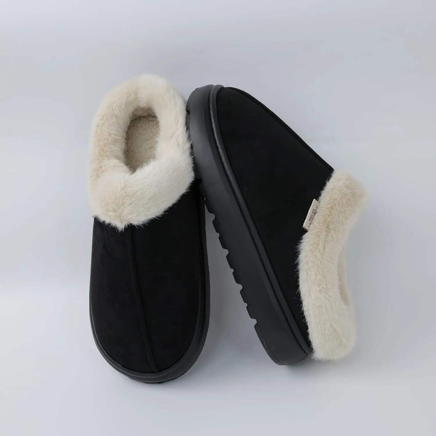 DCLTD Fluffy House Slippers for Women Men Bedroom Shoes Cozy Warm Slip on Indoor and Outdoor Winter Platform Shoes Super Soft Cloud Slippers Christmas Gifts