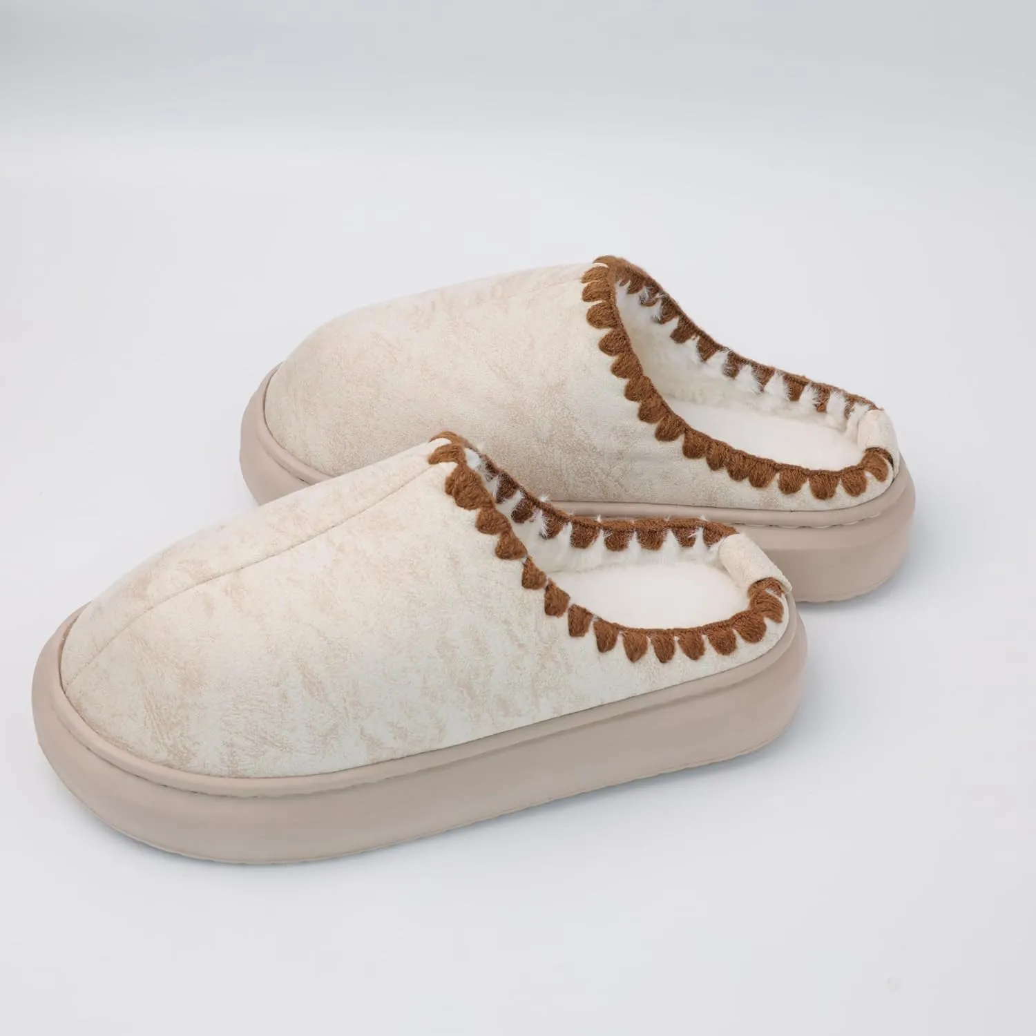 DCLTD Fluffy House Slippers for Women Men Bedroom Shoes Cozy Warm Slip on Indoor and Outdoor Winter Platform Shoes Super Soft Cloud Slippers Christmas Gifts