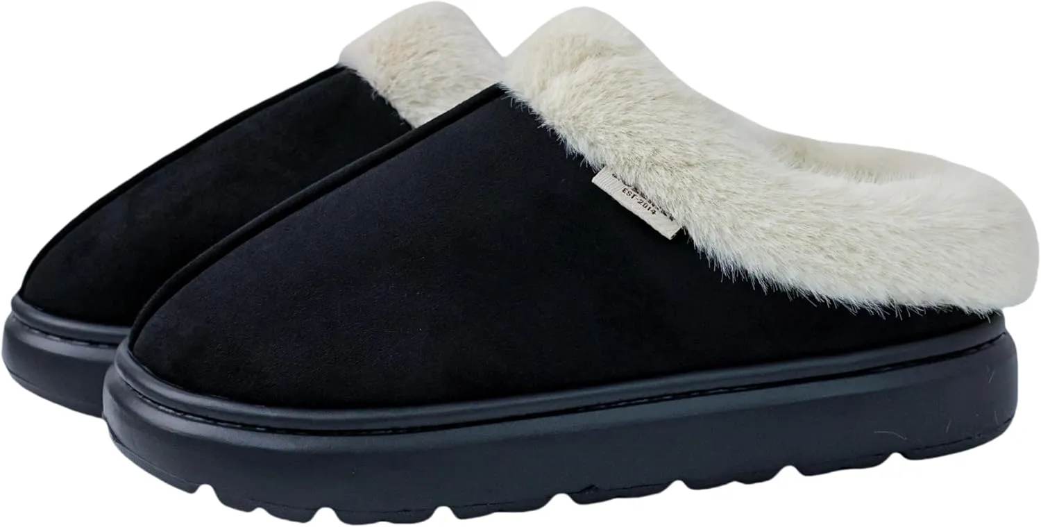 DCLTD Fluffy House Slippers for Women Men Bedroom Shoes Cozy Warm Slip on Indoor and Outdoor Winter Platform Shoes Super Soft Cloud Slippers Christmas Gifts