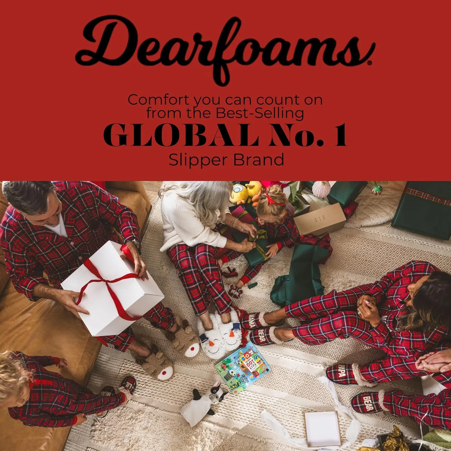 Dearfoams unisex adult Ugly Sweater Christmas Slippers for Men and Women