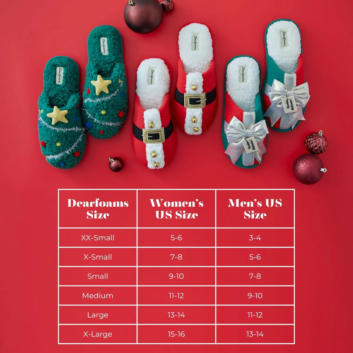 Dearfoams unisex adult Ugly Sweater Christmas Slippers for Men and Women