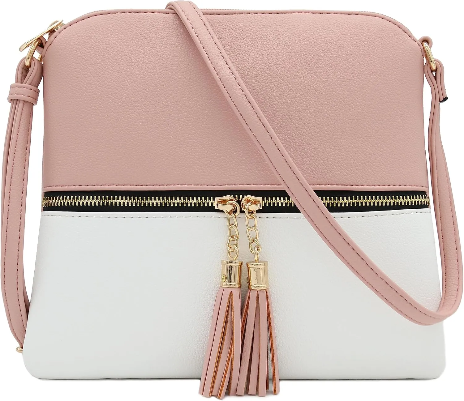 DELUXITY Lightweight Medium Crossbody Bag with Tassel