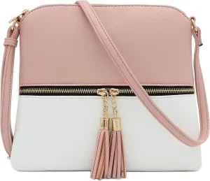 DELUXITY Lightweight Medium Crossbody Bag with Tassel