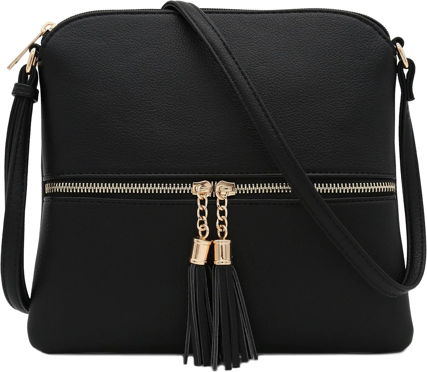 DELUXITY Lightweight Medium Crossbody Bag with Tassel