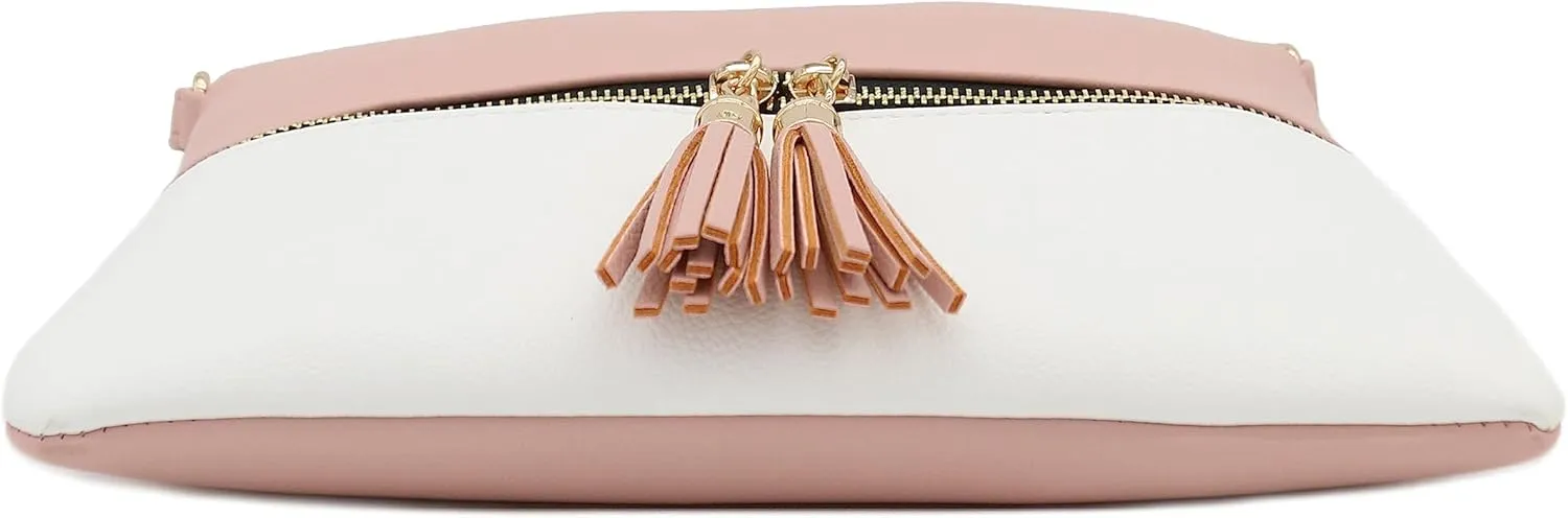 DELUXITY Lightweight Medium Crossbody Bag with Tassel