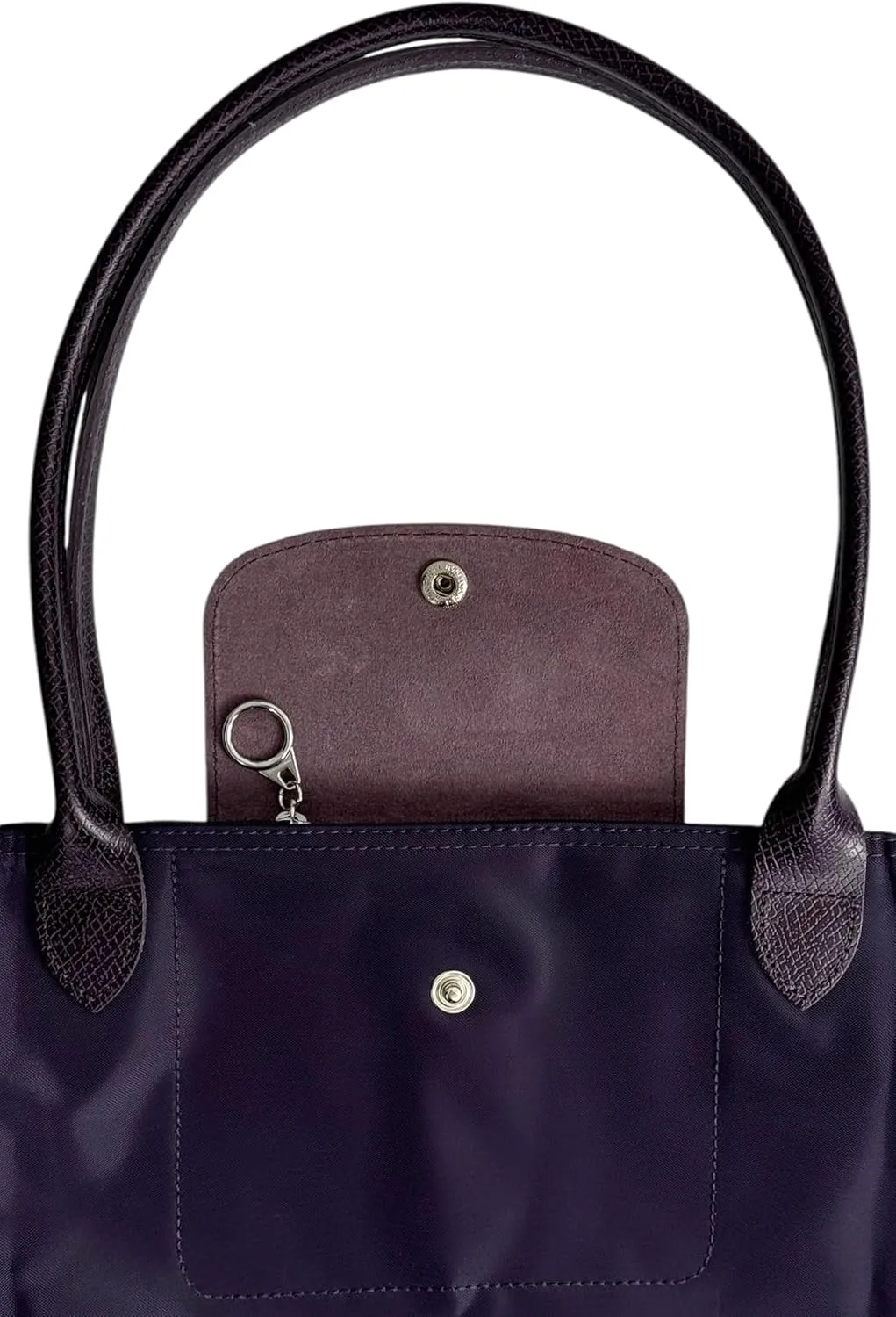 Designer-like Tote | Genuine Leather Trimming | Foldable | Nylon | Lightweight | Zipper Closure | Flat Inside Pockets