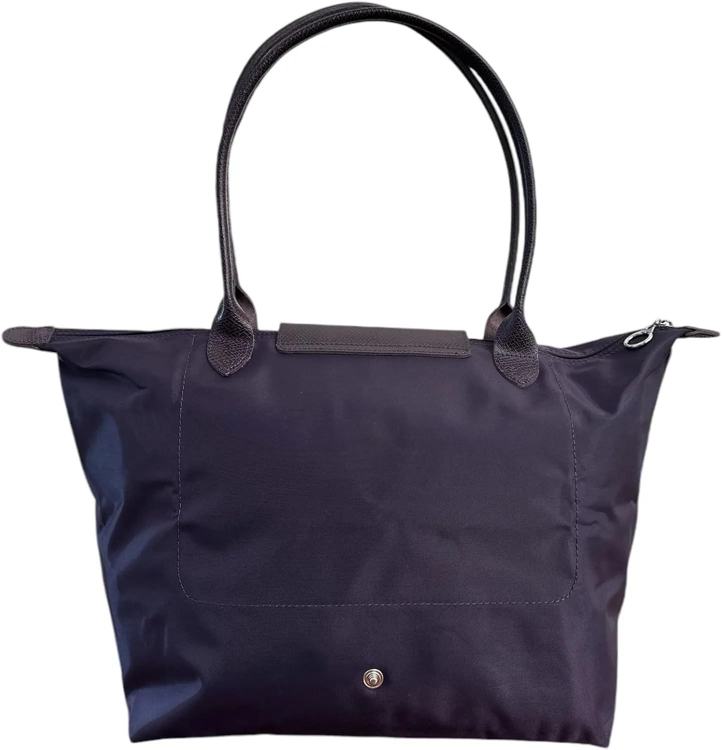 Designer-like Tote | Genuine Leather Trimming | Foldable | Nylon | Lightweight | Zipper Closure | Flat Inside Pockets
