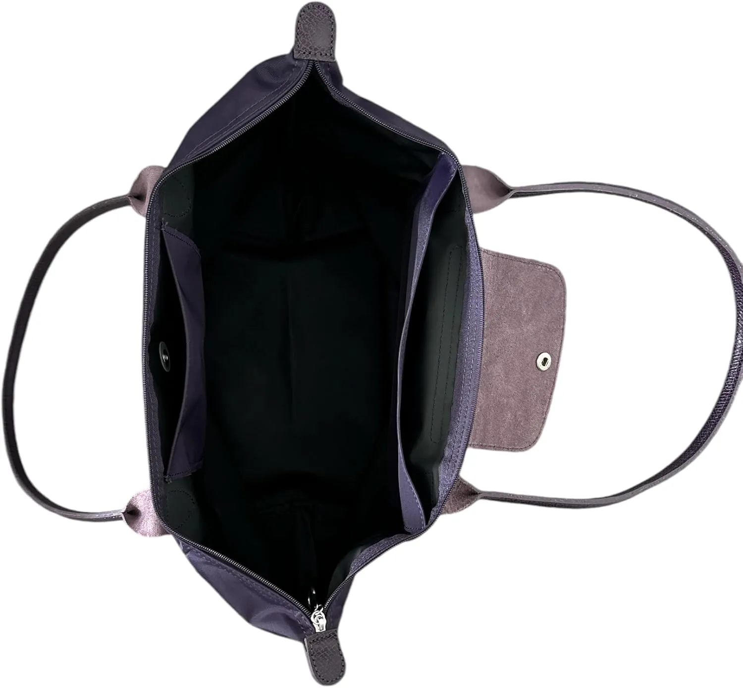 Designer-like Tote | Genuine Leather Trimming | Foldable | Nylon | Lightweight | Zipper Closure | Flat Inside Pockets