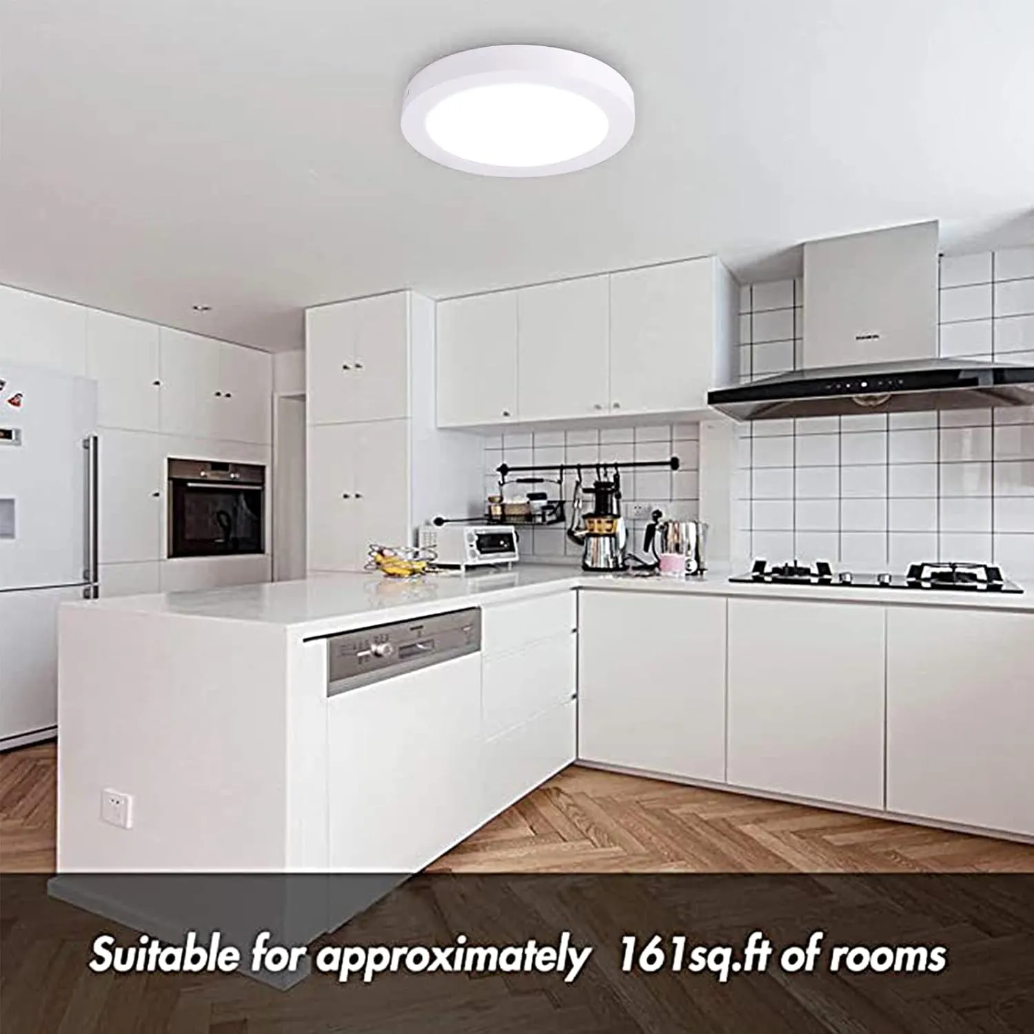 DINGLILIGHTING Flush Mount LED Ceiling Light Fixture-24W Soft Daylight Flat Round Surface Mounted Downlight Lamp Lighting for Closet/Bedroom/Dining Room/Kitchen/Kids Room/Dorm Room