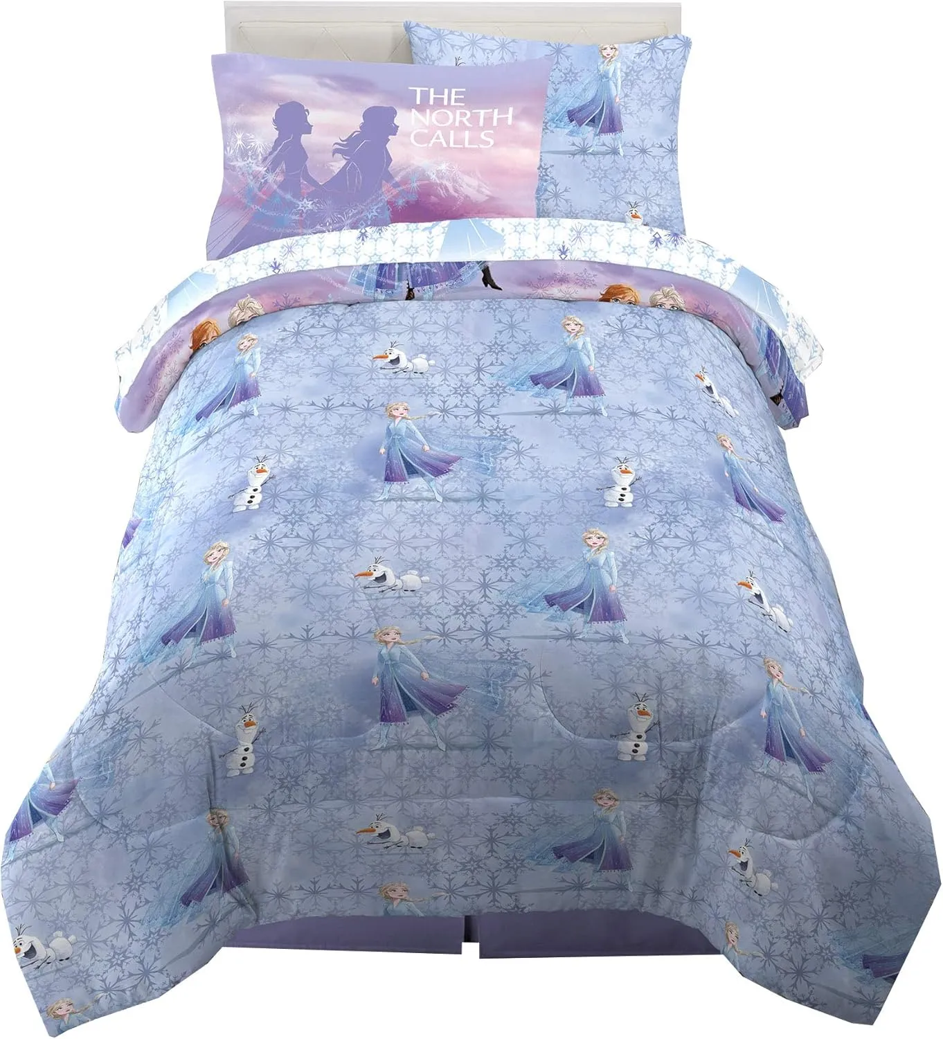 Disney Frozen 2 Kids Bedding Super Soft Comforter and Sheet Set with Sham, 5 Piece Twin Size, "Official" Disney Product By Franco