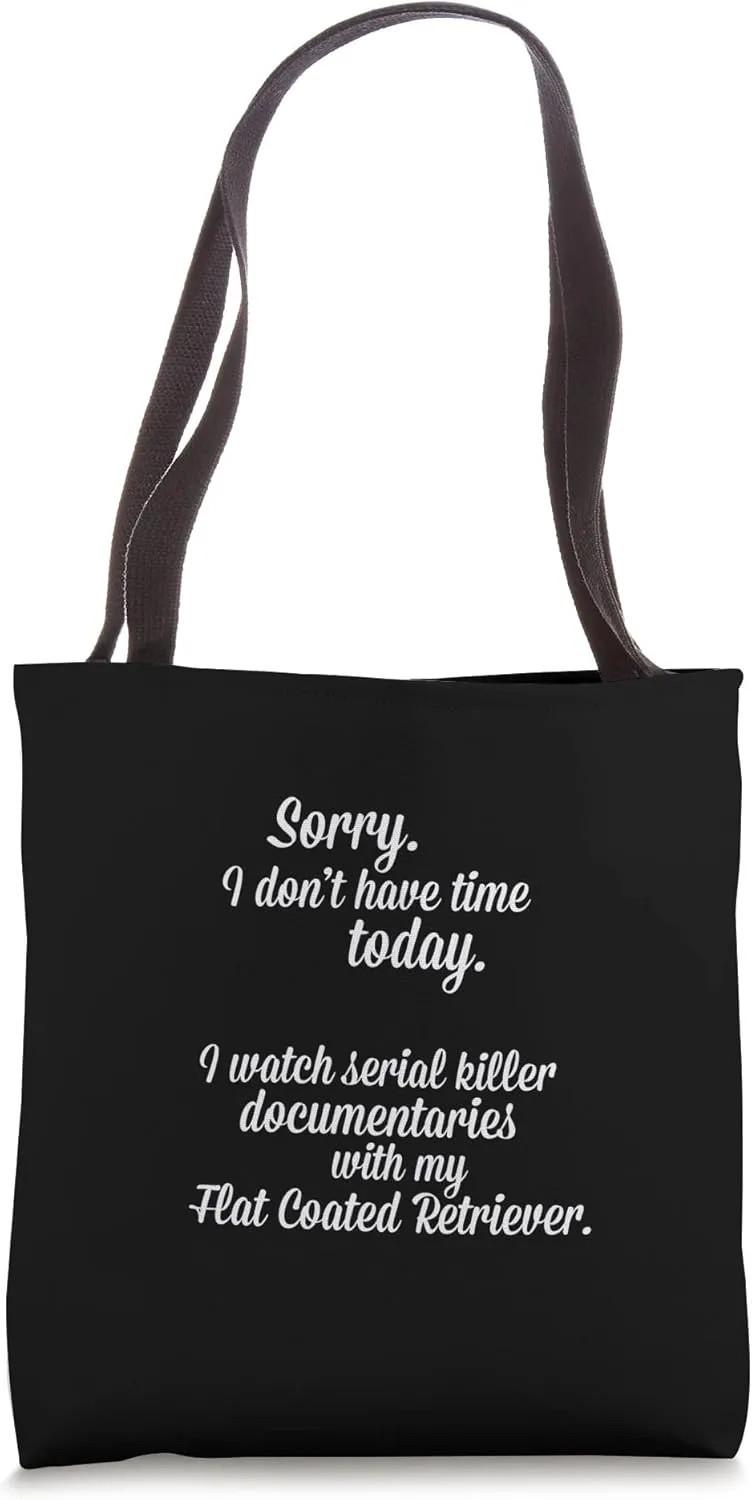 Documentaries with my Flat Coated Retriever Tote Bag