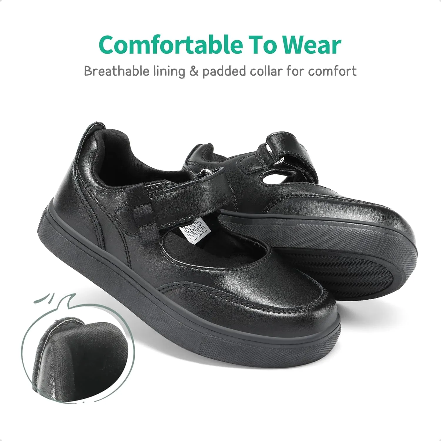DREAM PAIRS Kids Girls Mary Jane Sneakers Strap Toddler Little Girls School Shoes Soft Walking Party Flat Shoes