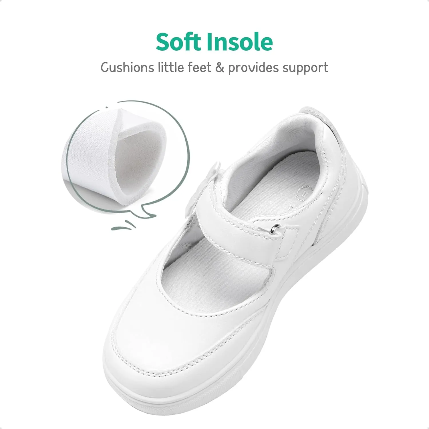 DREAM PAIRS Kids Girls Mary Jane Sneakers Strap Toddler Little Girls School Shoes Soft Walking Party Flat Shoes