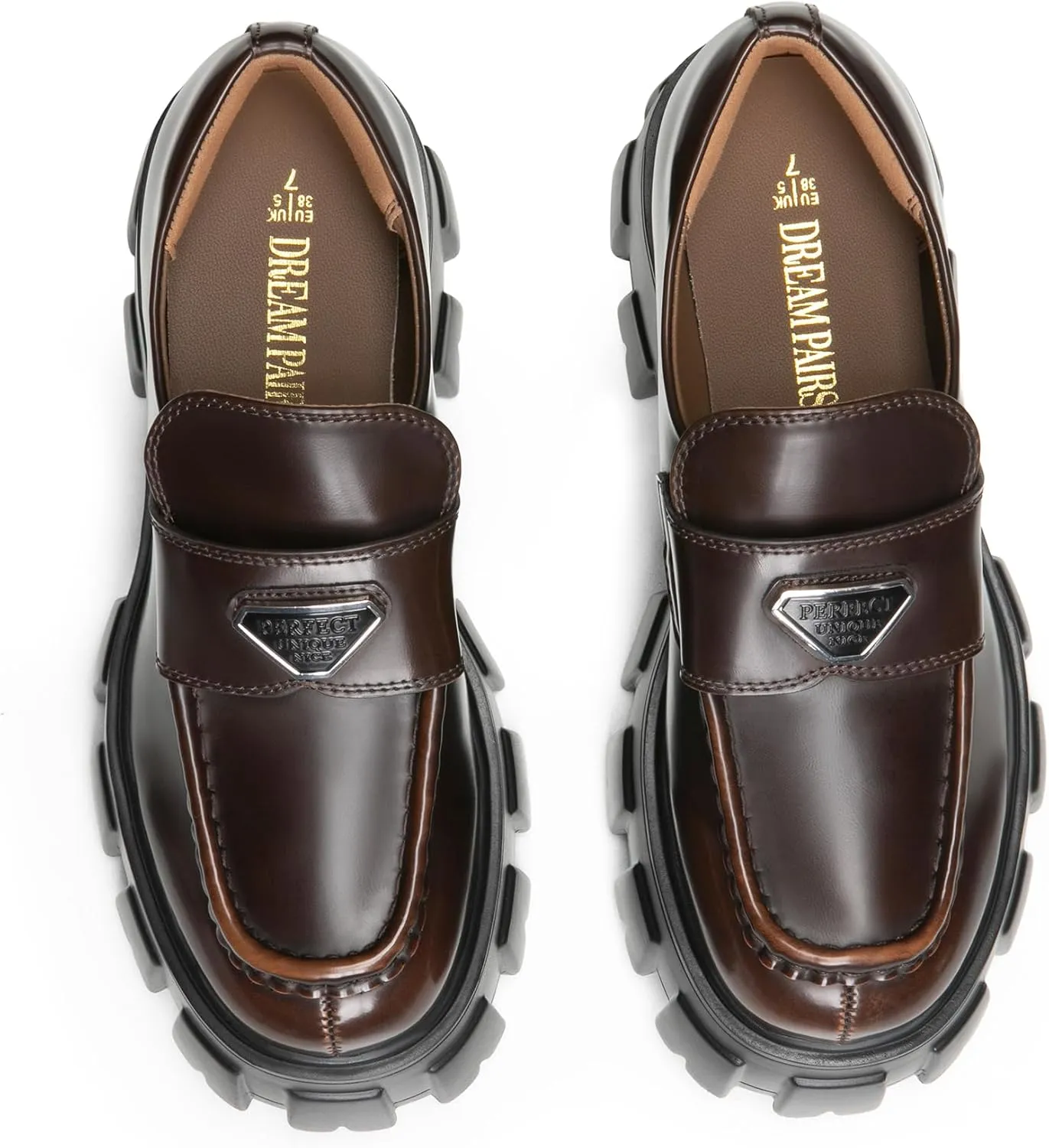 DREAM PAIRS Women's Chunky Loafers Platform Comfortable Slip-On Dressy Business Casual Fashion Outfit Loafer Shoes