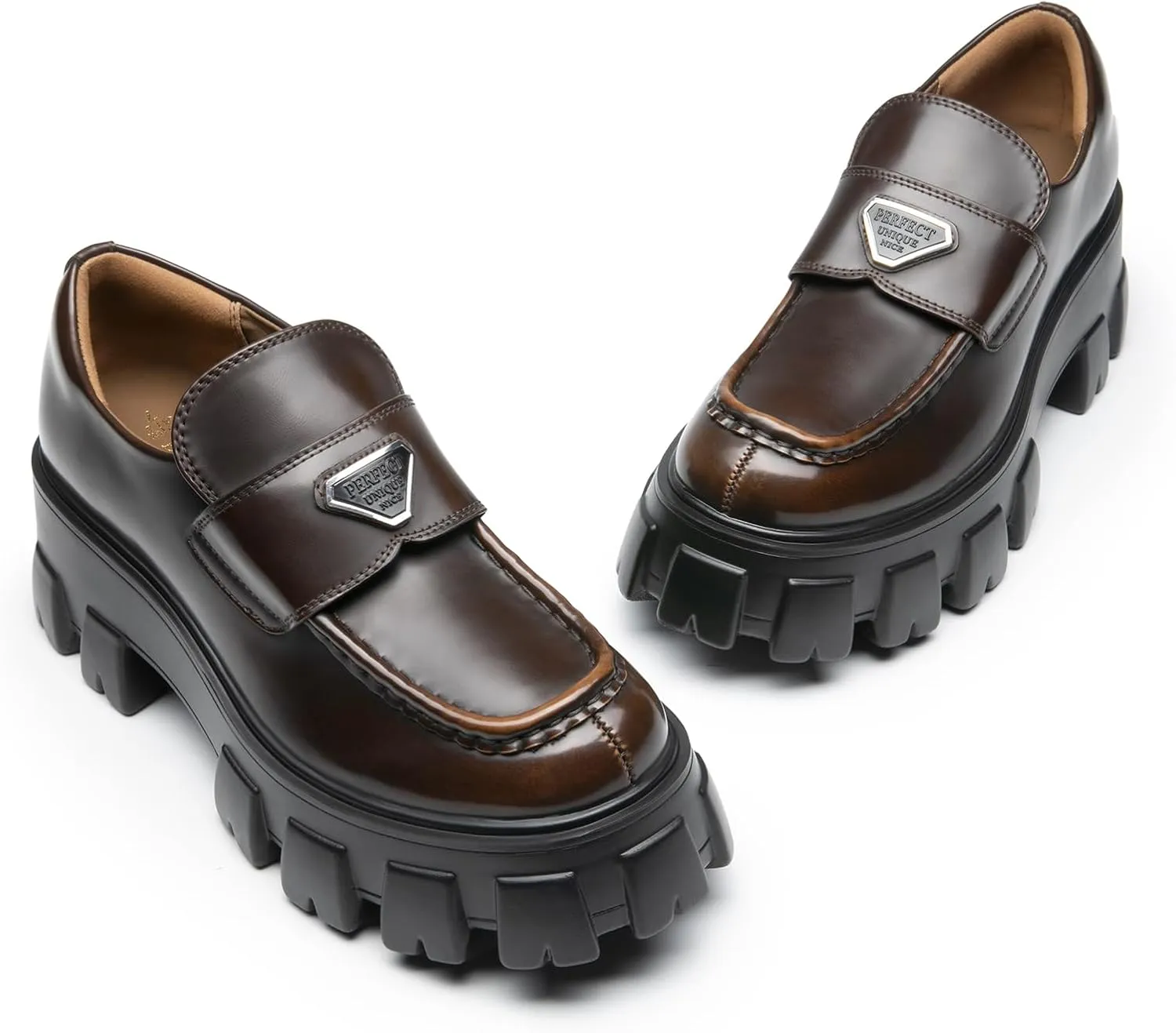 DREAM PAIRS Women's Chunky Loafers Platform Comfortable Slip-On Dressy Business Casual Fashion Outfit Loafer Shoes