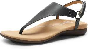 DREAM PAIRS Women's Flat Sandals Arch Support Orthopedic Comfortable Soft Cushion Summer T-Strap Walking Thong Sandals