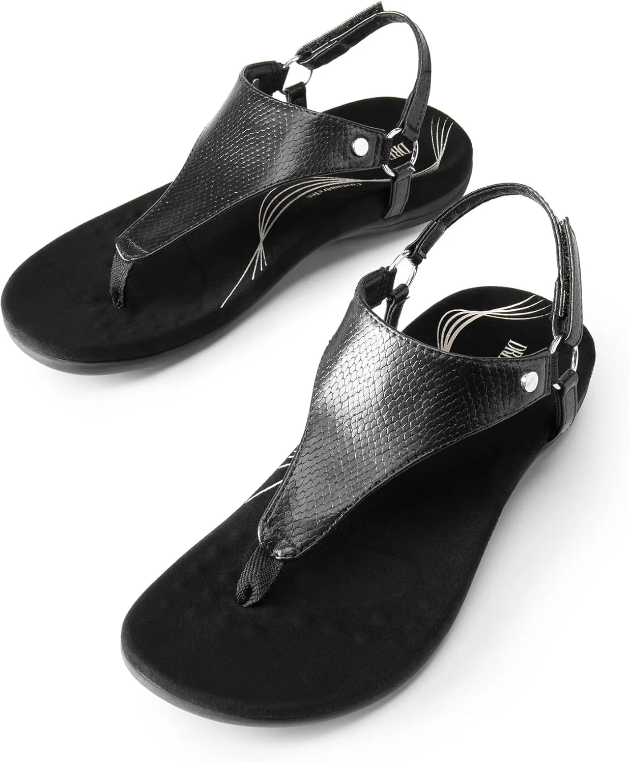 DREAM PAIRS Women's Flat Sandals Arch Support Orthopedic Comfortable Soft Cushion Summer T-Strap Walking Thong Sandals