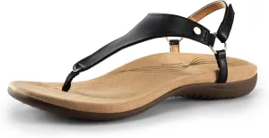 DREAM PAIRS Women's Flat Sandals Arch Support Orthopedic Comfortable Soft Cushion Summer T-Strap Walking Thong Sandals