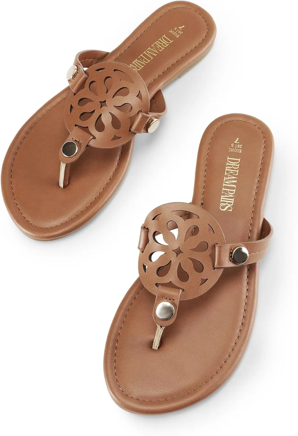 DREAM PAIRS Women's Flip Flops Comfortable Soft Cushion Slide Slip on Summer Beach Thong Flat Sandals