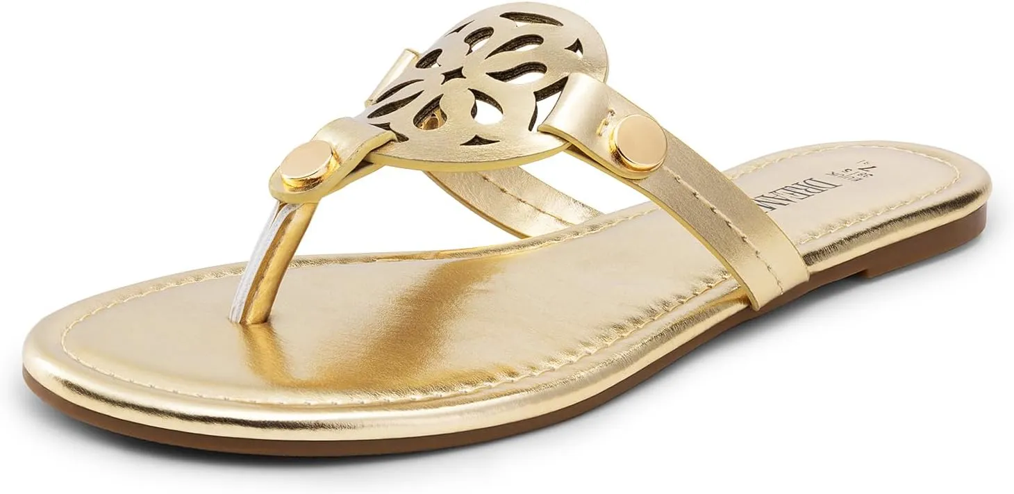 DREAM PAIRS Women's Flip Flops Comfortable Soft Cushion Slide Slip on Summer Beach Thong Flat Sandals