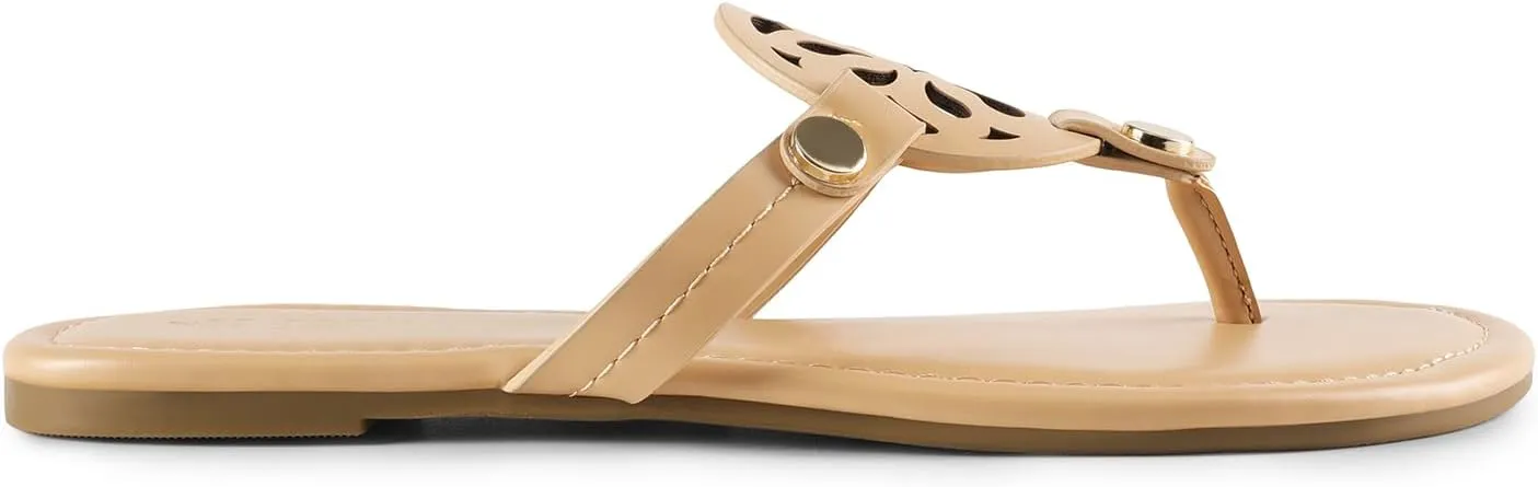 DREAM PAIRS Women's Flip Flops Comfortable Soft Cushion Slide Slip on Summer Beach Thong Flat Sandals