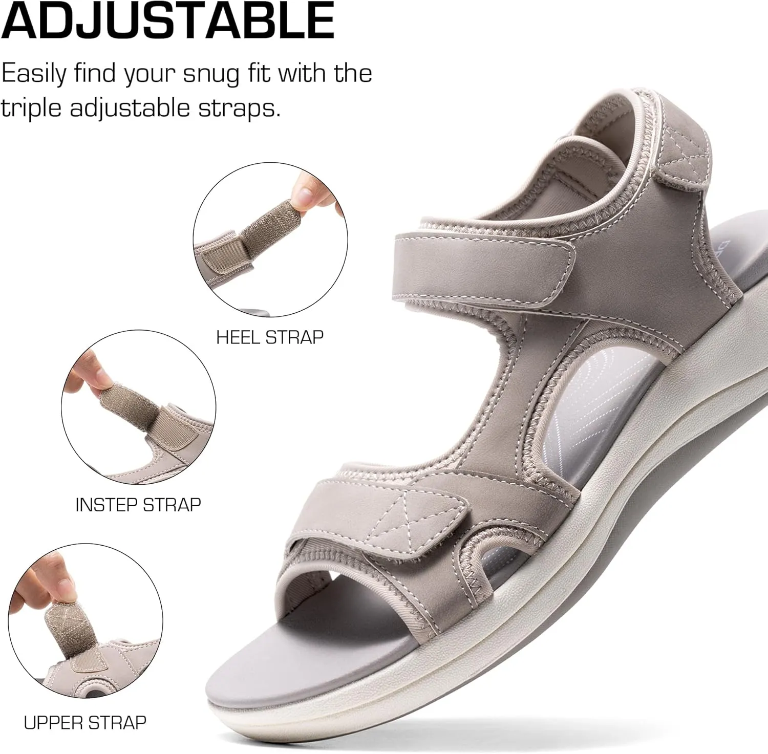 DREAM PAIRS Women's Sandals Open Toe Lightweight Summer Shoes Walking Casual Outdoor