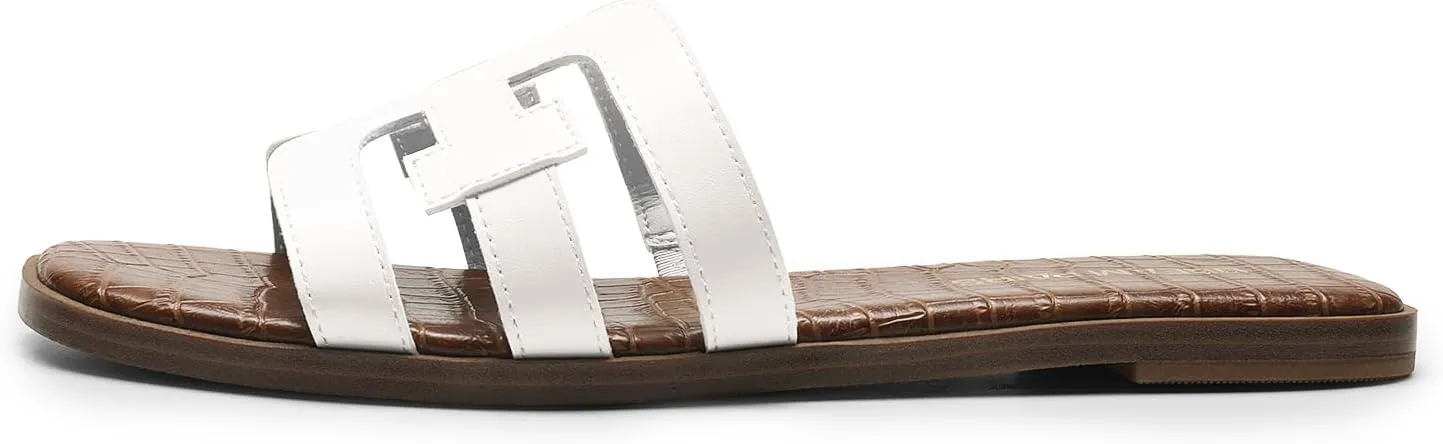 DREAM PAIRS Women's Slip-on Slides Open Toe Dressy Flat Slide Sandals Fashion Classic Summer Beach Slippers