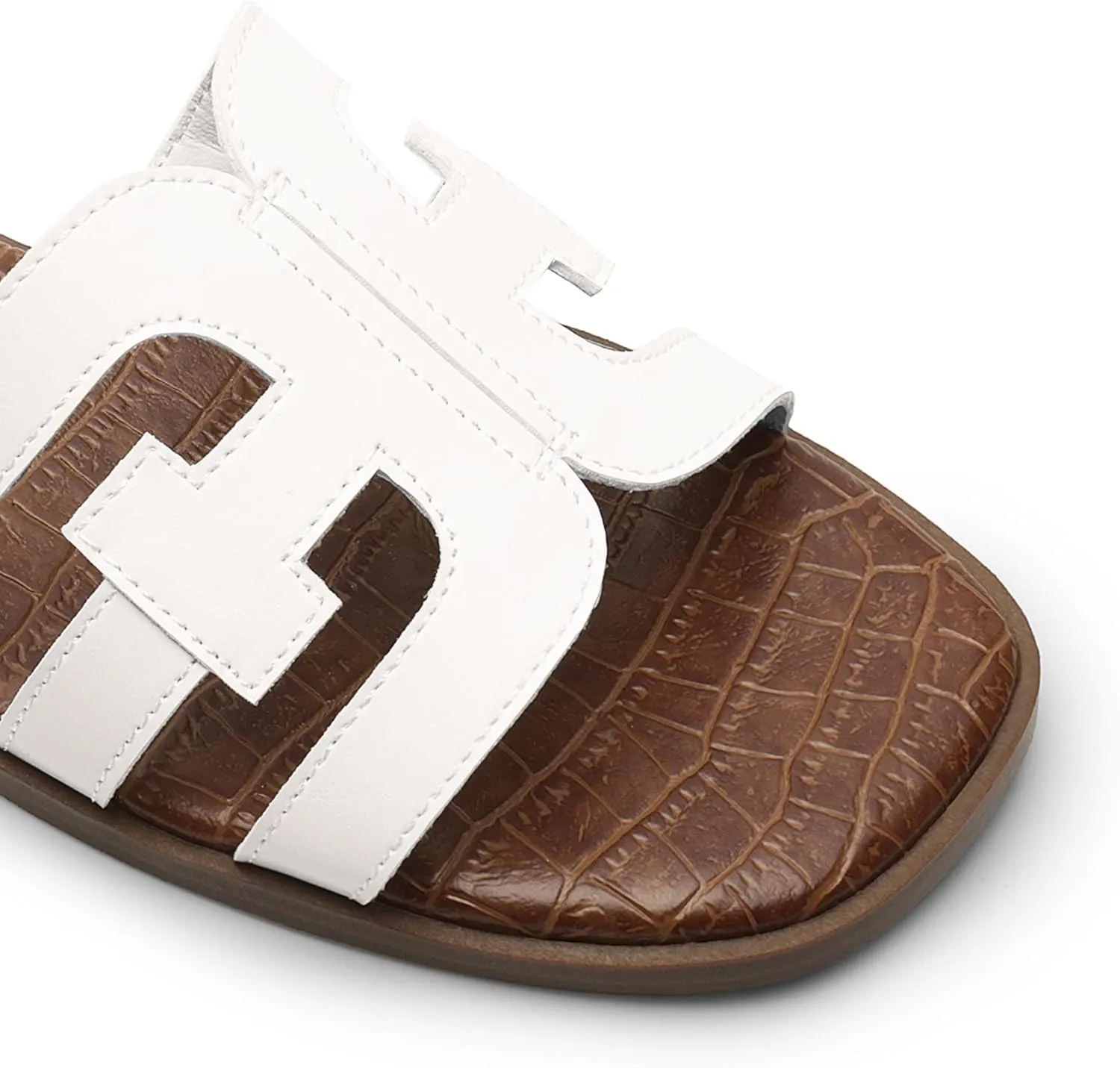 DREAM PAIRS Women's Slip-on Slides Open Toe Dressy Flat Slide Sandals Fashion Classic Summer Beach Slippers