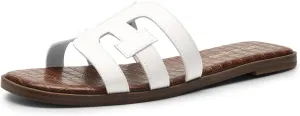 DREAM PAIRS Women's Slip-on Slides Open Toe Dressy Flat Slide Sandals Fashion Classic Summer Beach Slippers