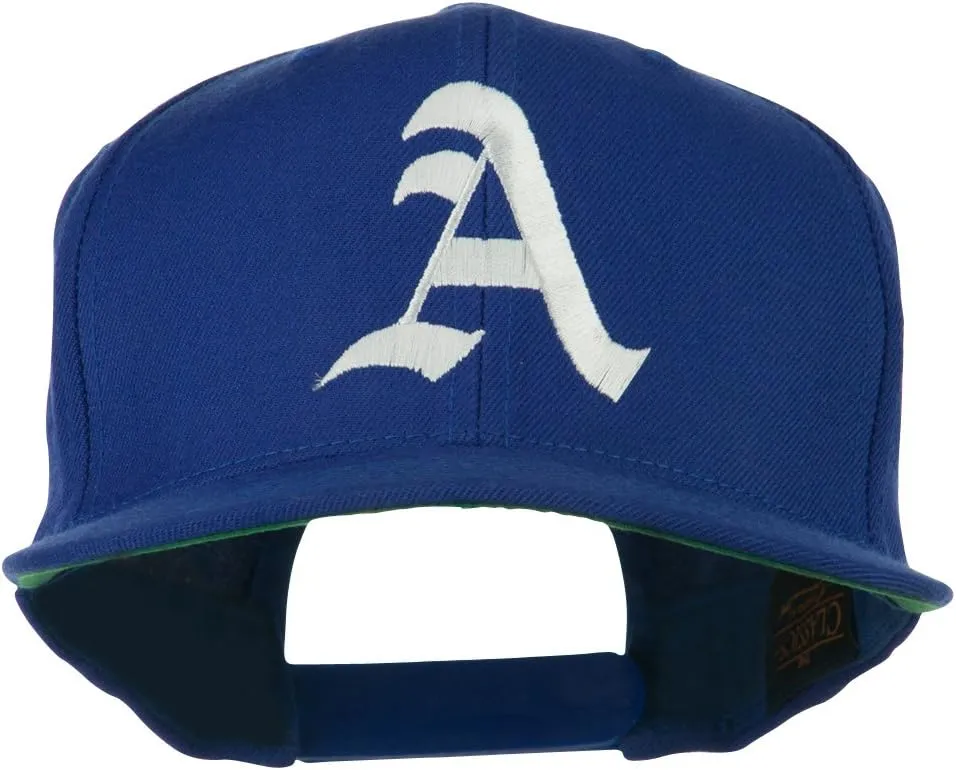 e4Hats.com Large Old English A Embroidered Flat Bill Cap