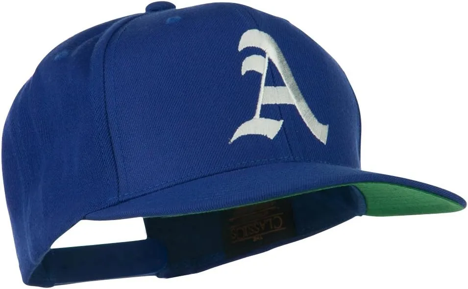 e4Hats.com Large Old English A Embroidered Flat Bill Cap