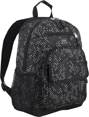 Eastsport Travel Luggage Carry On Weekender Backpack Daypack Large Tech Laptop Bag for Work, Gym, Hiking, Black Hexagon Dotted Print