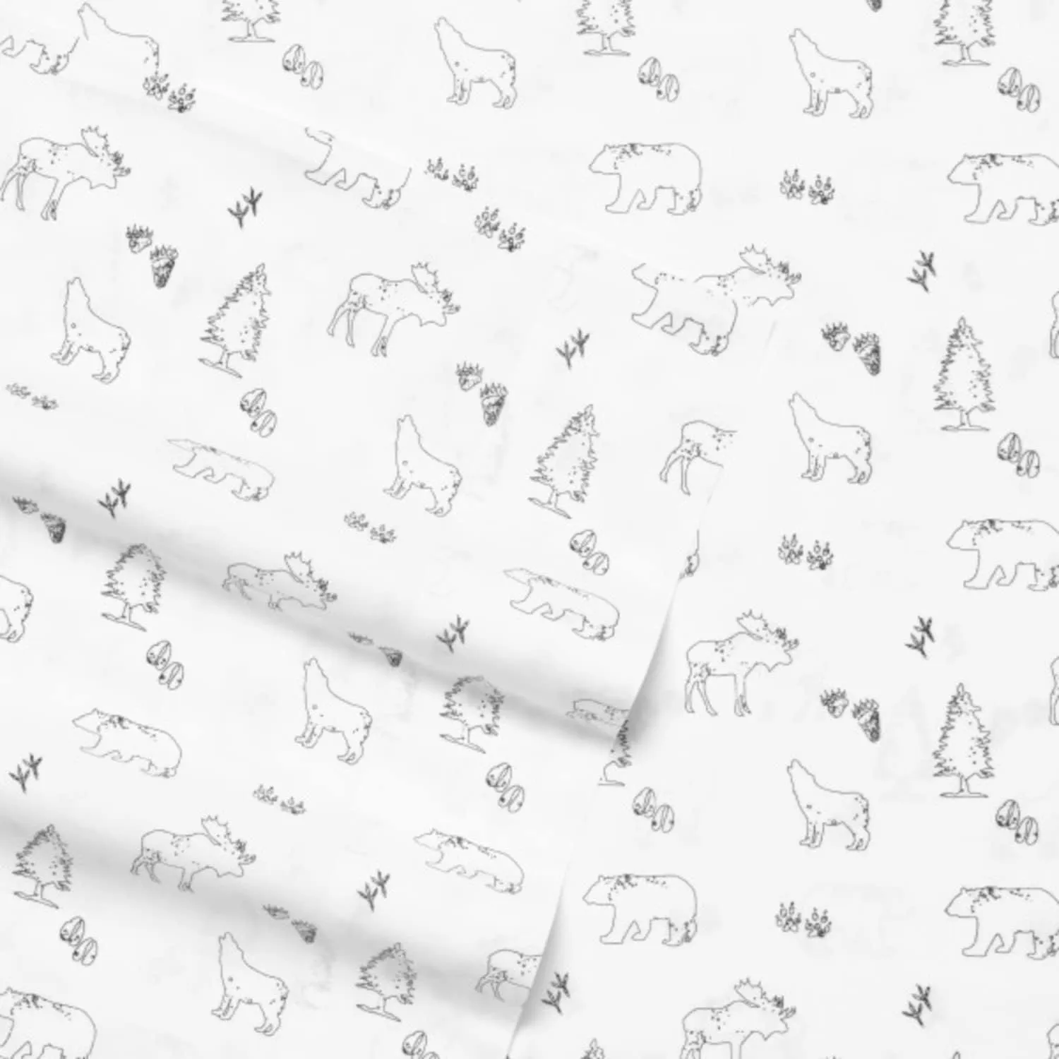 Eddie Bauer Home | Percale Collection Sheet Set-100% Cotton, Crisp & Cool, Lightweight & Moisture-Wicking Bedding, Queen, Animal Tracks