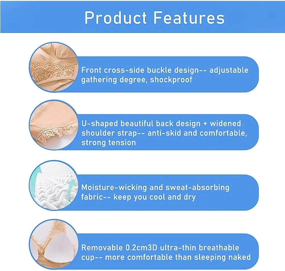 EllieLift Bra, Ellie Lift Bra, Ellielift Comfy Corset Bra Front Cross Side Buckle Lace Bra, Kendally Bras For Older Women