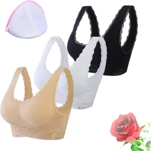 EllieLift Bra, Ellie Lift Bra, Ellielift Comfy Corset Bra Front Cross Side Buckle Lace Bra, Kendally Bras For Older Women